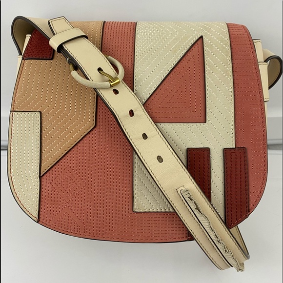 Authentic Tory Burch patchwork Nubuck leather flap - Picture 6 of 16